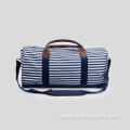 Blue Striped Canvas Travel Bag